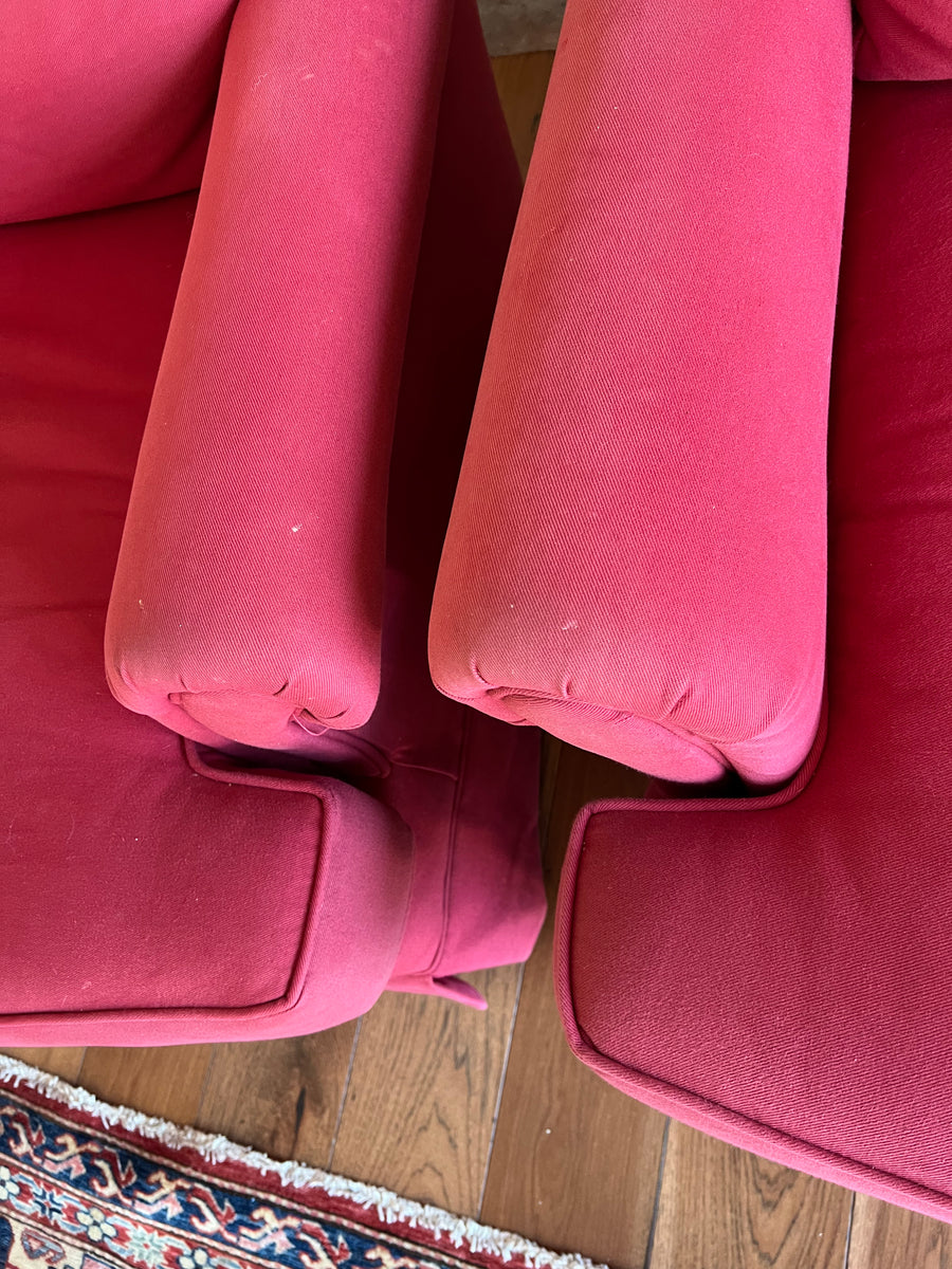 Pair of Red Occasional Chairs by King Hickory KLM Luxury Consignment