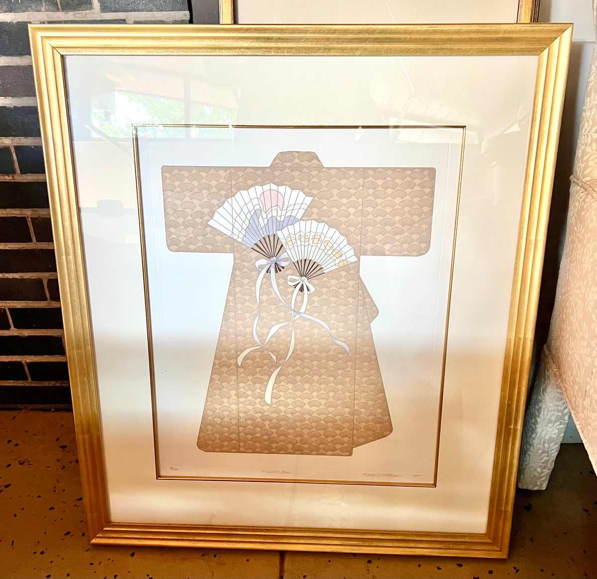 Framed, Numbered 8/200, Signed Gold Framed Art Titled 