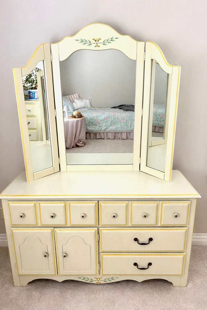 french provincial white dresser Classical Armoire Painted With Victori  Old to New Furniture White Fine Furniture - 9