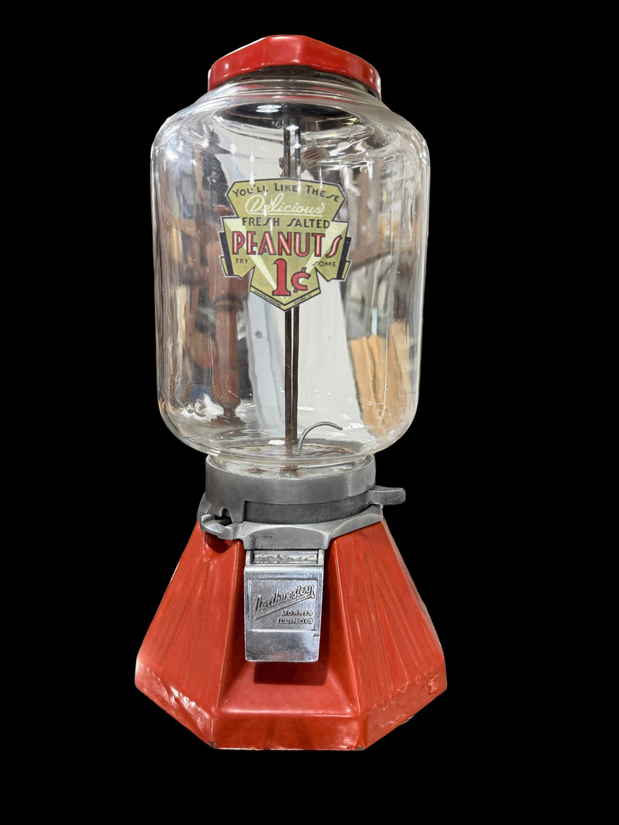 Cookie Cop＆Talking Peanut Dispenser 2点 Northwestern Penny Orange Porcelain Peanut Dispenser Model 33
