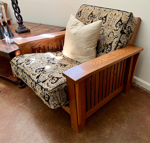 Mission Style Solid Cherry Twin Futon Chair and Ottoman (2 Available)