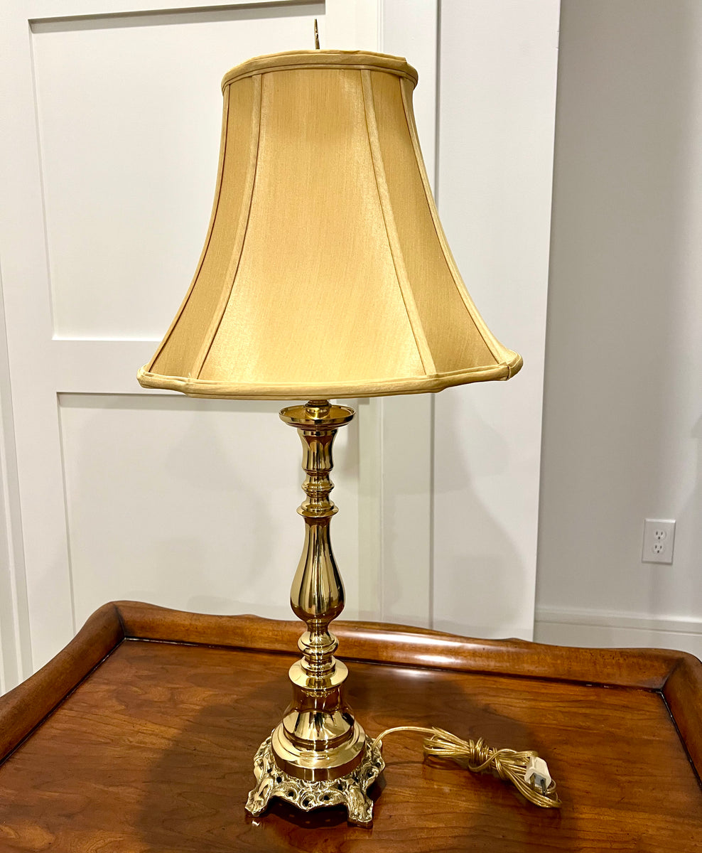 By Diane Solid Brass Table Lamp with Silk Shade – KLM Luxury