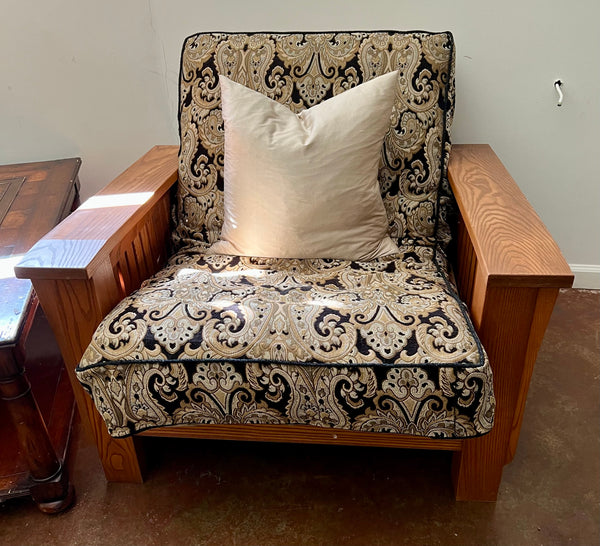 Mission Style Solid Cherry Twin Futon Chair and Ottoman (2 Available)