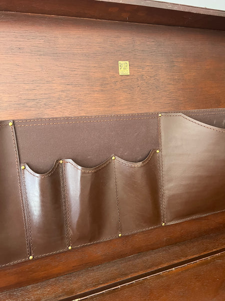 Vintage Rattan and Leather Stiles Brothers for Bauer 2 Piece Campaign Desk Trunk