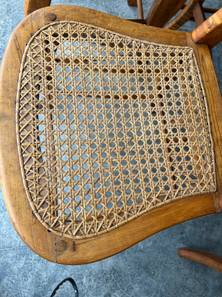 1930's Antique Eastlake Style Cane Dining Chairs - Set of 5