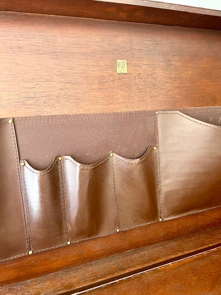 Vintage Rattan and Leather Stiles Brothers for Bauer 2 Piece Campaign Desk Trunk