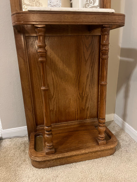 Vintage Pulaski Mirrored Hall Tree Umbrella Stand