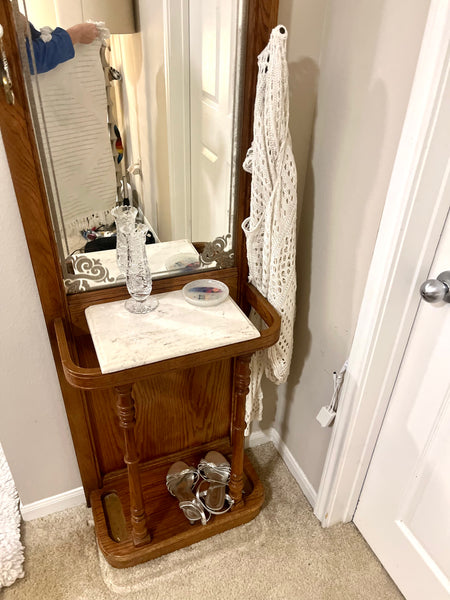 Vintage Pulaski Mirrored Hall Tree Umbrella Stand