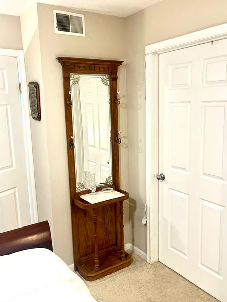 Vintage Pulaski Mirrored Hall Tree Umbrella Stand