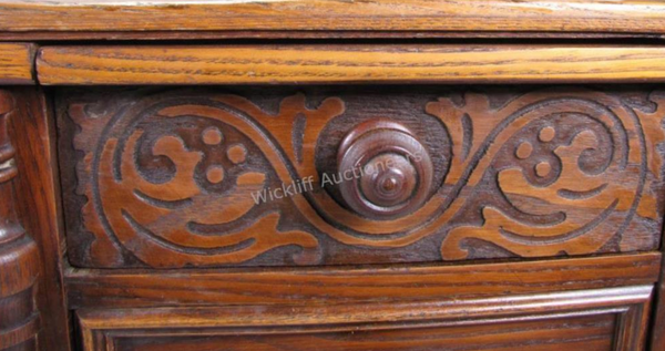 Vintage Solid Oak Executive Desk