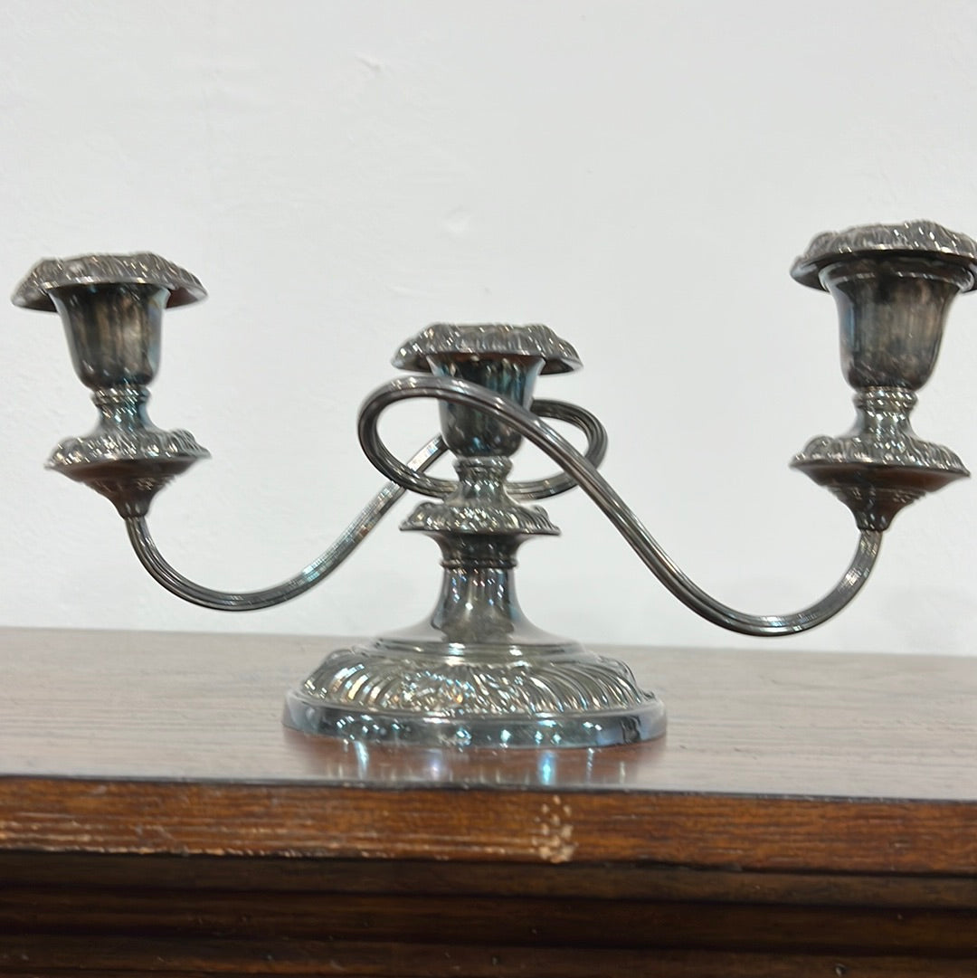 Pair ELLIS-BARKER Silver Plate 7 CANDLESTICKS with BOBECHES 1910
