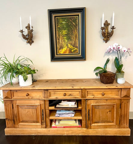 Pine Buffet Console Cabinet