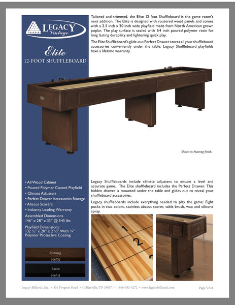 Legacy Billiards Elite 12' Shuffleboard