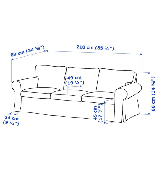 IKEA Ektorp 3 Seater Sofa and Chair With Washable Slipcovers