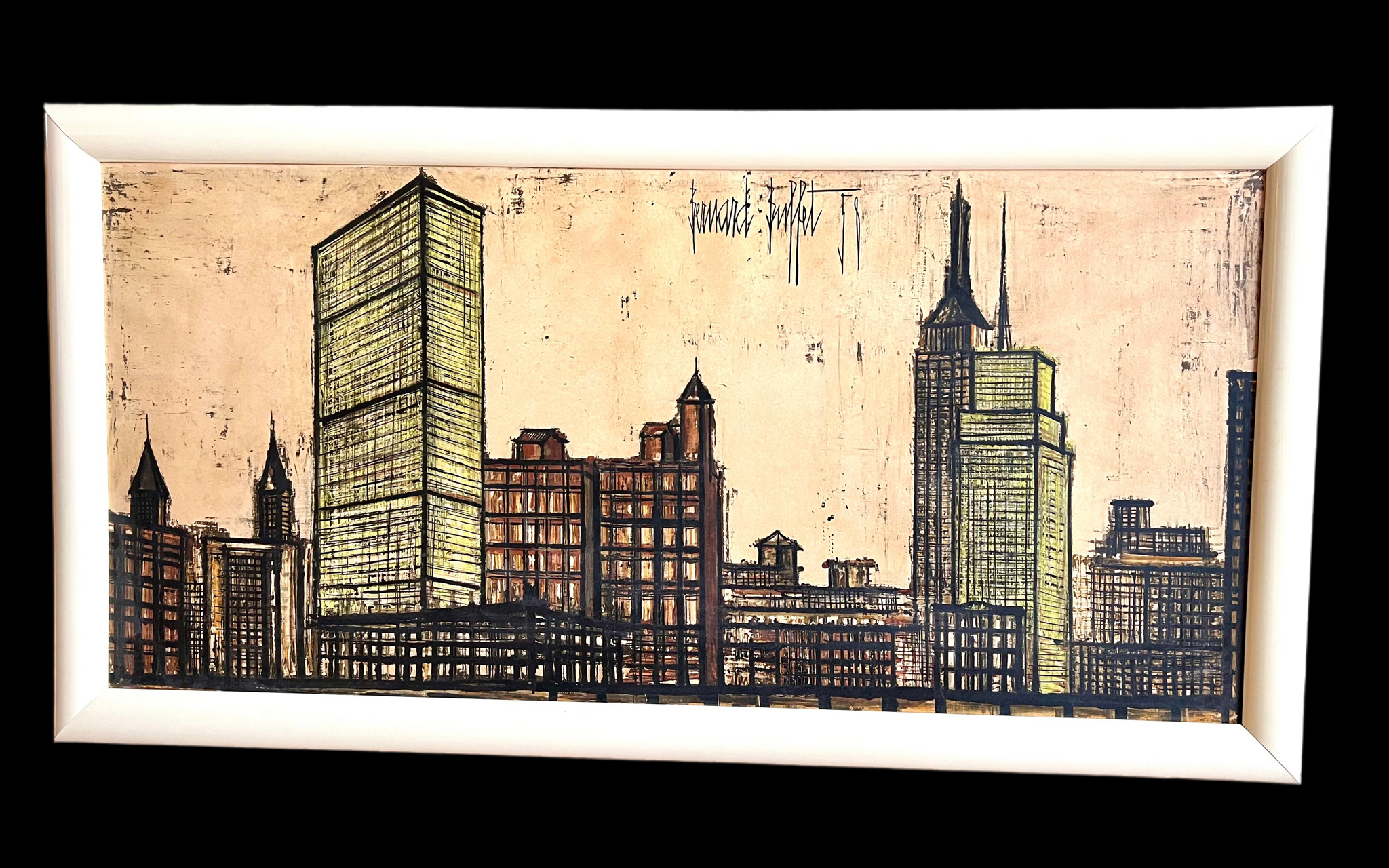 Original Art by Bernard Buffet Titled "Skyline of New York" 1958