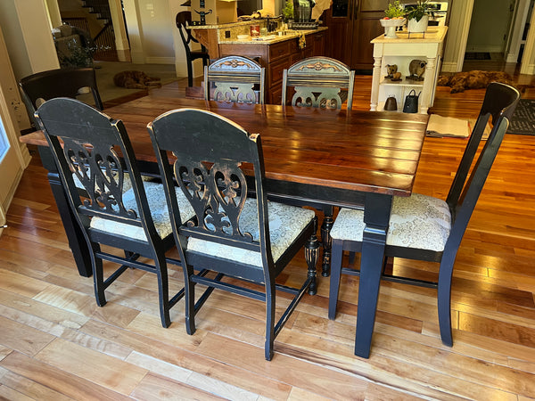 Set of 5 Vintage Black Dining Chairs