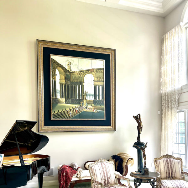Extra Large Custom Matted and Framed 4 Panel Screen Art by Robert Hubert