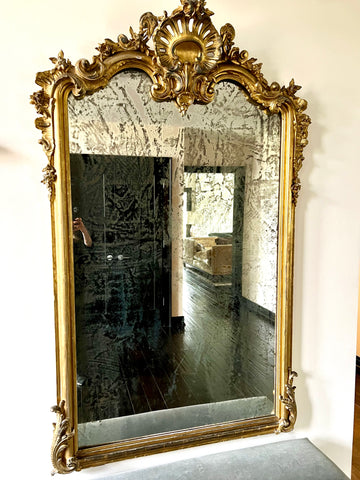 Antique Louis XV Style Gold Gilt Mirror