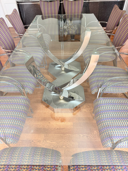 Greg Sheres Modern Limited Edition Glass Dining Table