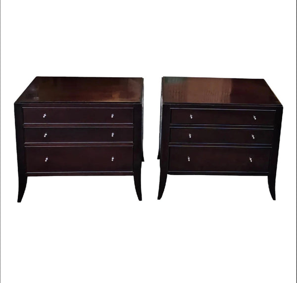 Baker Barbara Barry Collection Queen Sleigh Bed and Pair of Nightstands
