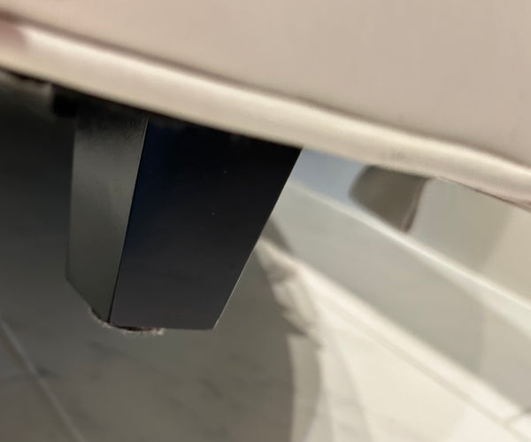 Lee Industries White Leather Tufted Ottoman