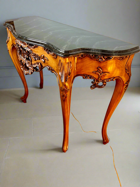 Karges Louis XV Console Table with Marble Top