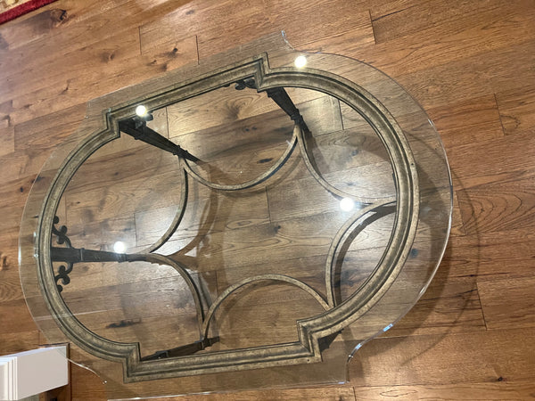 Glass and Bronze Coffee Table