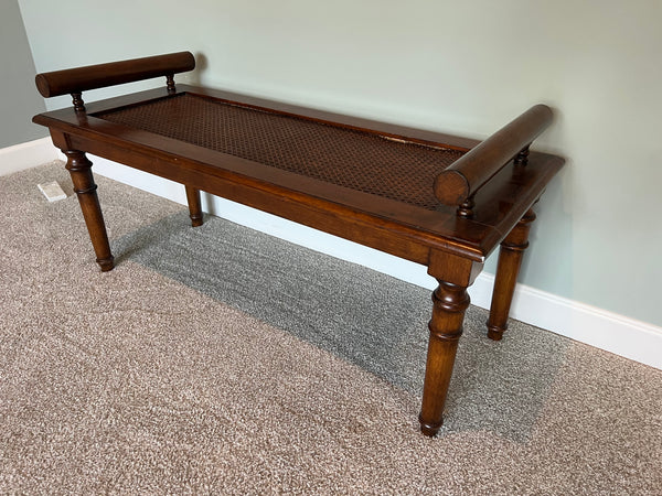 Sarreid Limited Wood and Cane Bench
