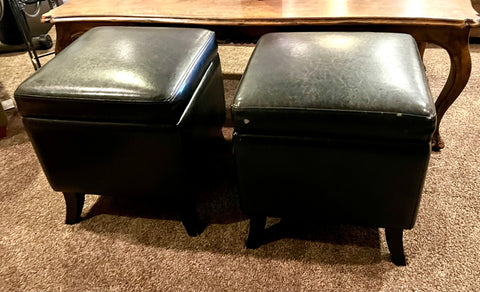 Pair of Faux Leather Stools