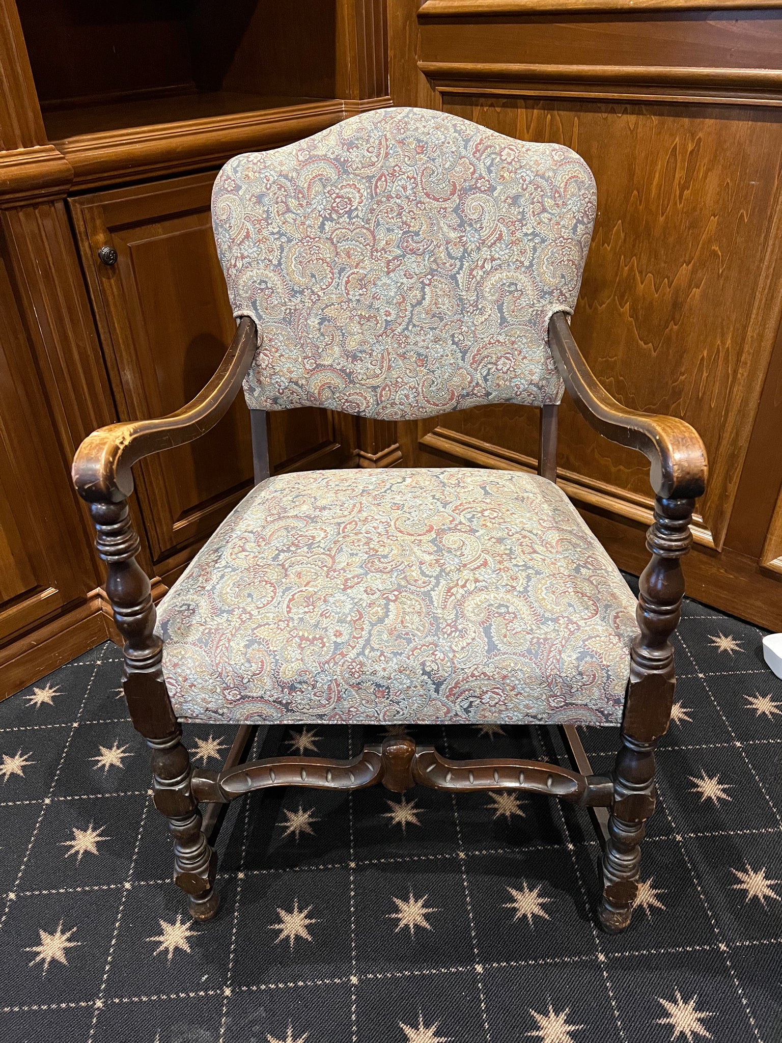 Antique Walnut Spindle Armchair KLM Luxury Consignment