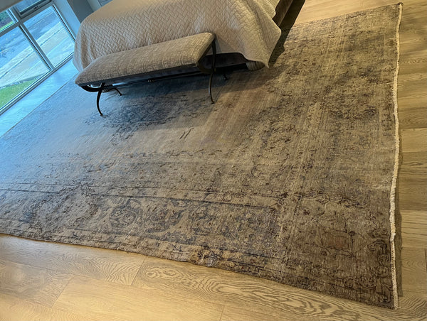 Grey Overdyed Persian Area Rug Made in Pakistan