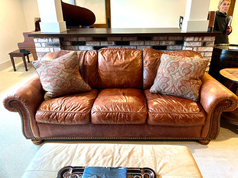 Flexsteel Semi-Aniline Leather Sofa