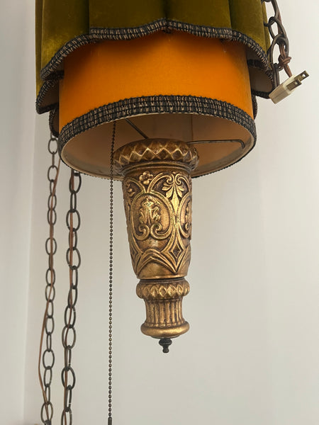 Vintage 1970's Mid-Century Modern Swag Lamp