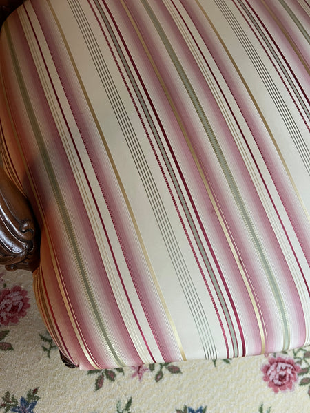 Pair of Michael Thomas French Louis XV Armchairs with Silk Fabric