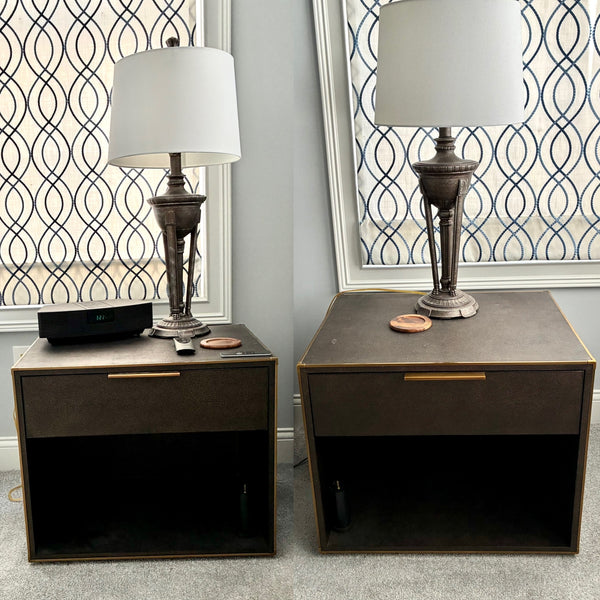 Pair of RESTORATION HARDWARE Machinto Open Nightstands