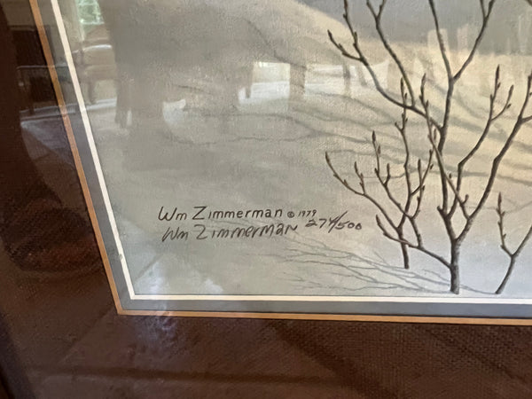 William Zimmerman Signed, Framed, Numbered "Open Water" Lithograph