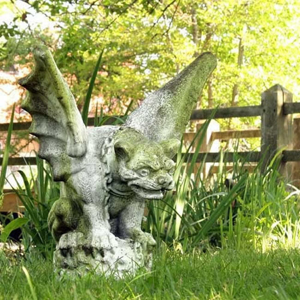 Chained Gargoyle Cast Stone Outdoor Sculpture