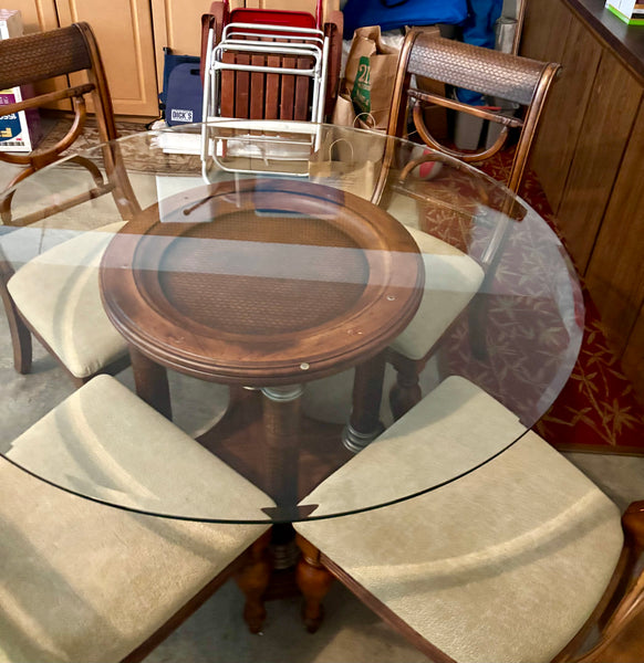 Serengeti Kuli Wood Round Pedestal 50"Dining Set from Ashley Furniture