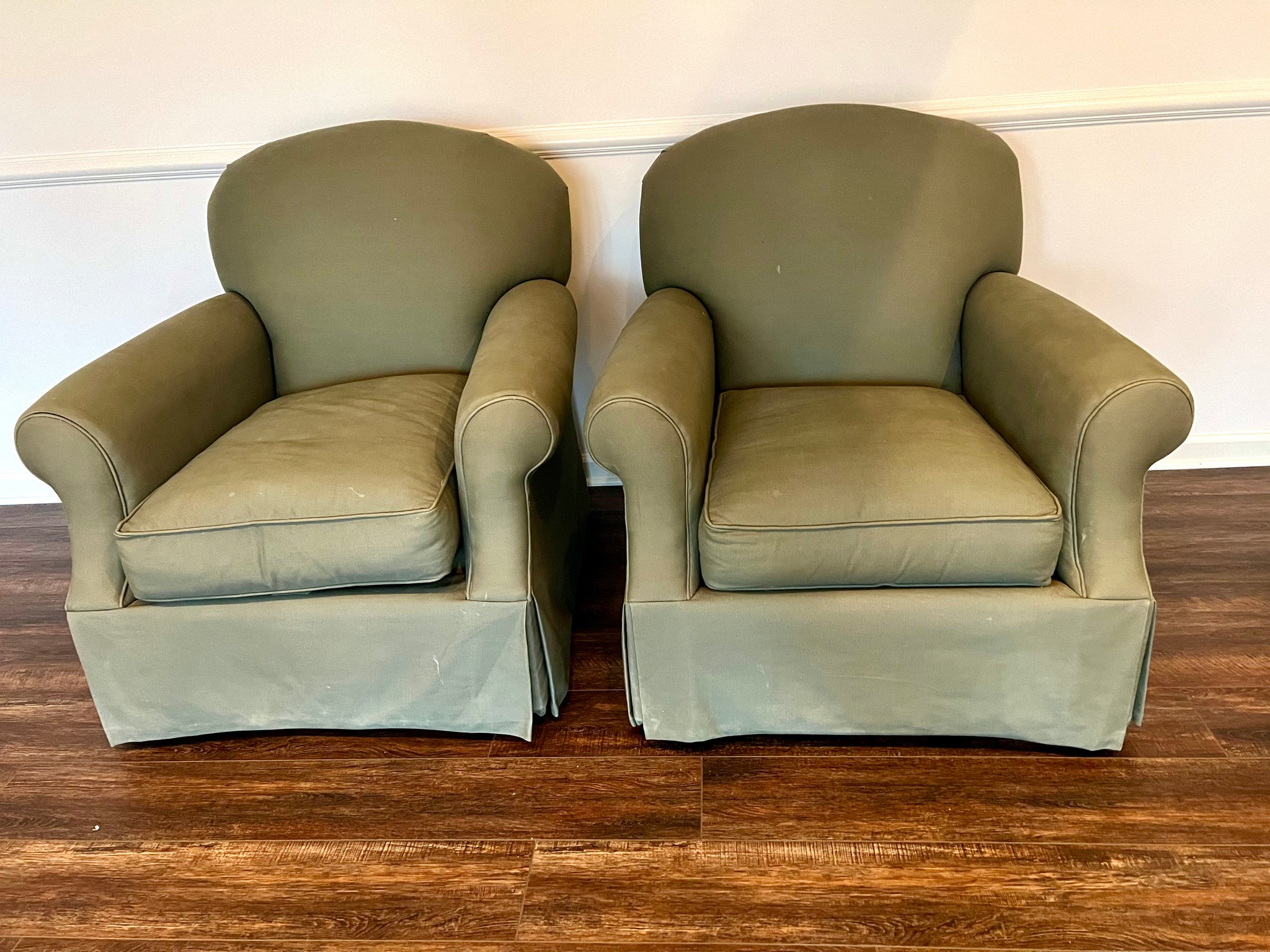 Pair of ARHAUS Rolled Arm Occasional Chairs