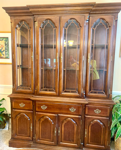 Classic Breakfront Lighted China Cabinet