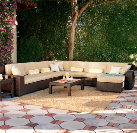 FRONTGATE Soho 6 Piece Patio Modular Seating Sectional with Cushions
