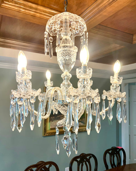 AVOCA WATERFORD Crystal 5 Arm Crystal Chandelier