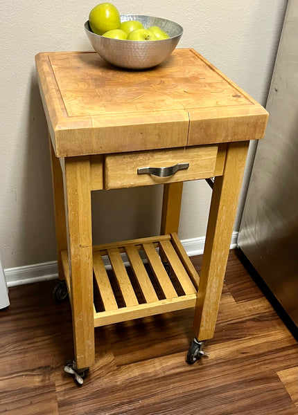 Butcher Block Kitchen Cart Table