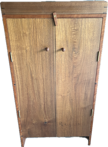 NEW Mid Century Modern Hand Made Solid Walnut and Cherry Cabinet