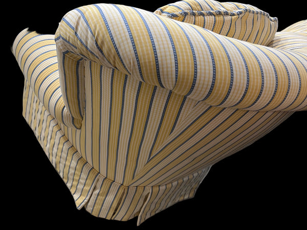 Pair of Pearson Yellow and Blue Occasional Chairs and Ottoman