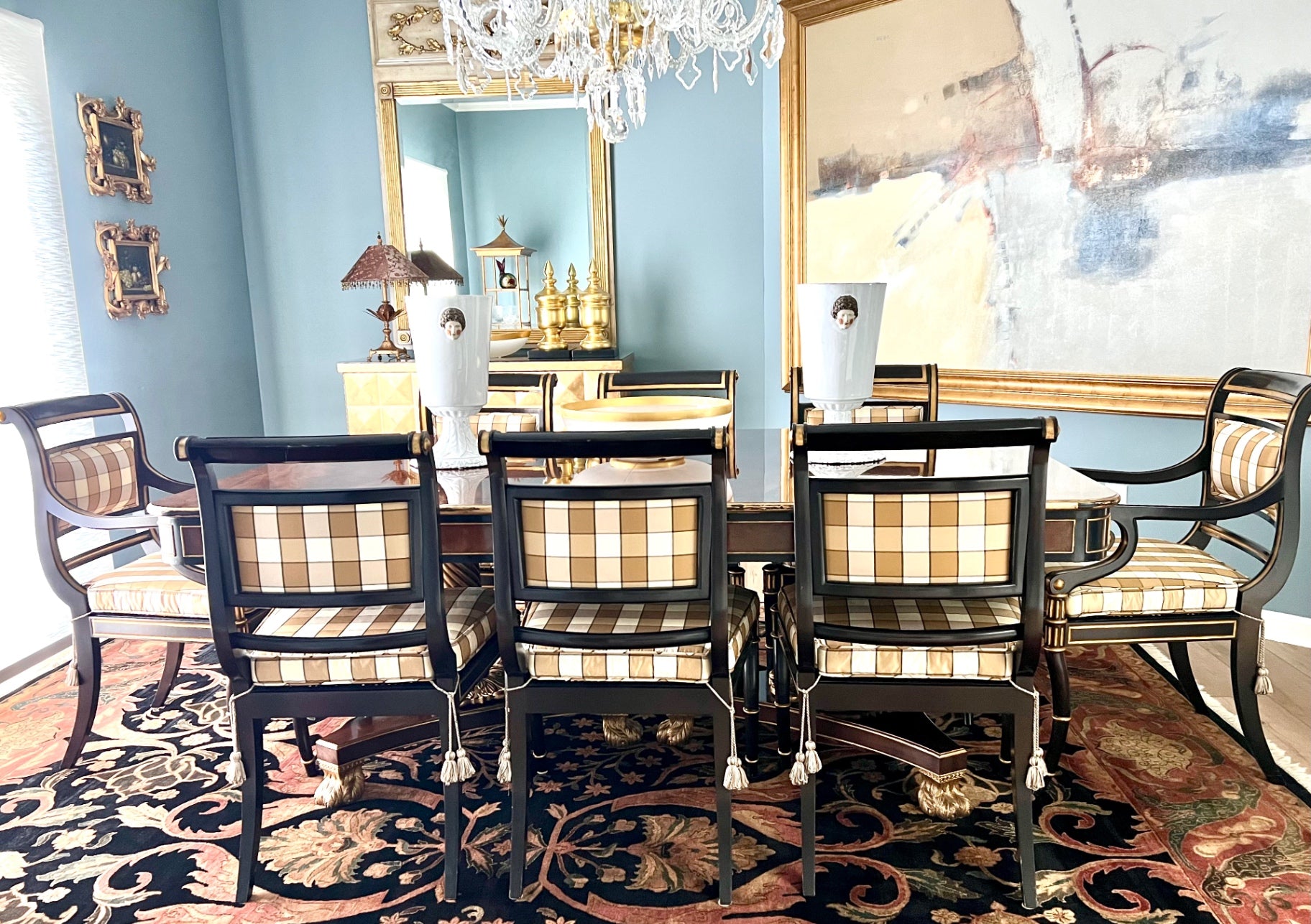 Baker Dining Furniture Black, beige, brown, gold