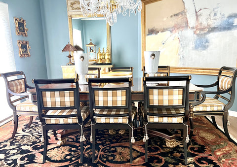 Baker Dining Furniture Black, beige, brown, gold