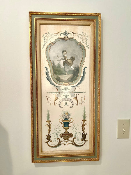 Vintage Pair of Licensed Reproductions Prints by Francois-Hubert Drouais Titled " Mademoiselle de Charlois" and "Duc D' Orleans"