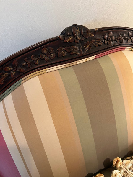 Pair of Custom Made Bergere Chairs with Silk Upholstery