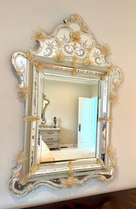 20th Century Large Venetian Murano Glass Mirror